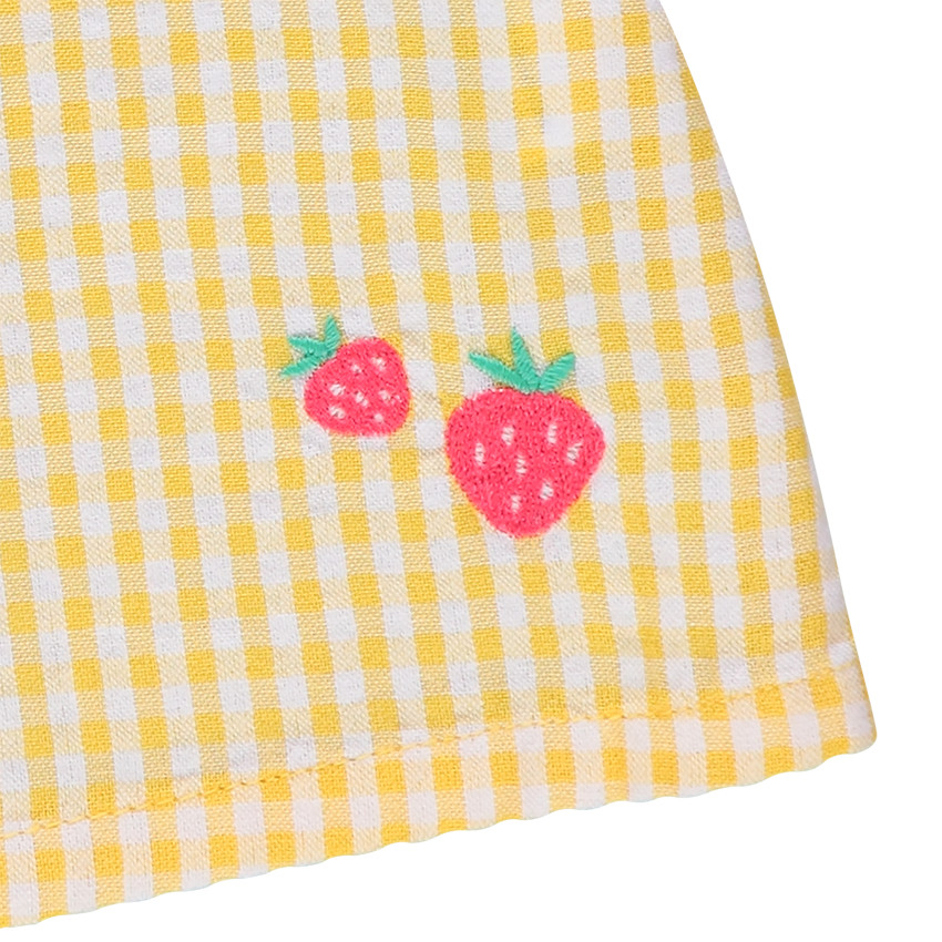 Top à fines bretelles et carreaux all-over 