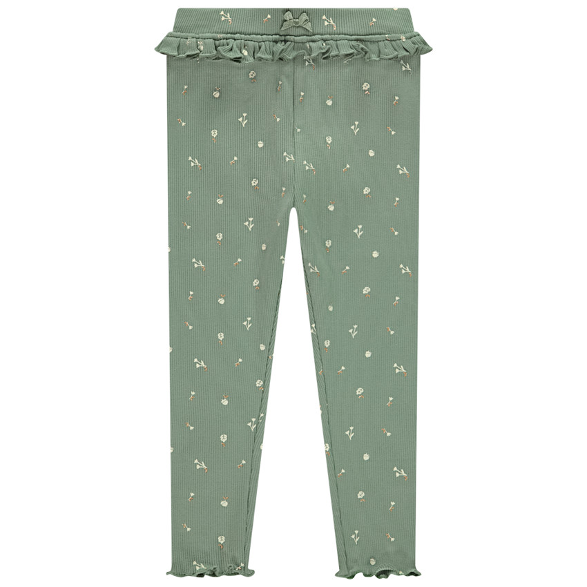 Caleçon long côtelé imprimé fantaisie pour bébé fille