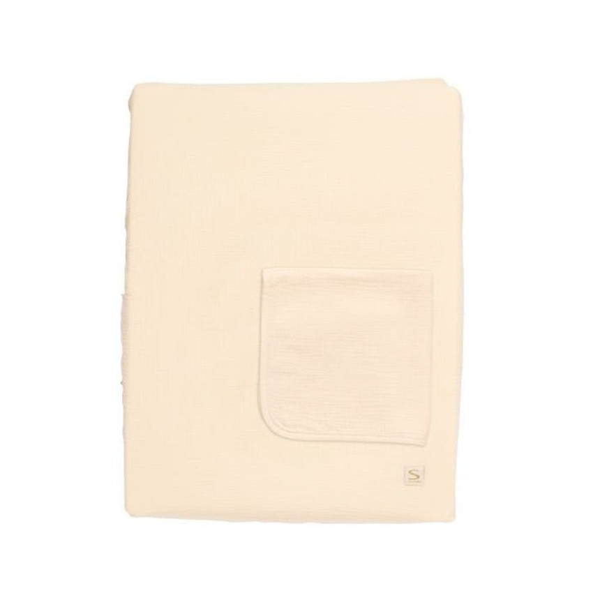 Matelas à langer + serviette éponge en double gaze Vanilla