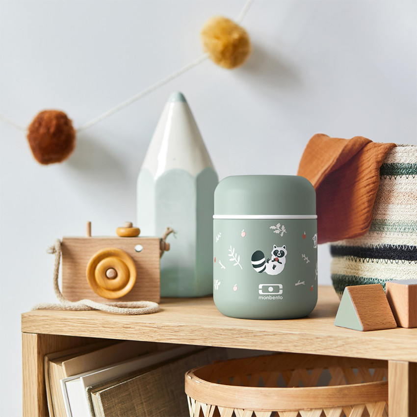 Lunchbox capsule isotherme 280ml Raccoon vert - Vert (Monbento) - Image 2