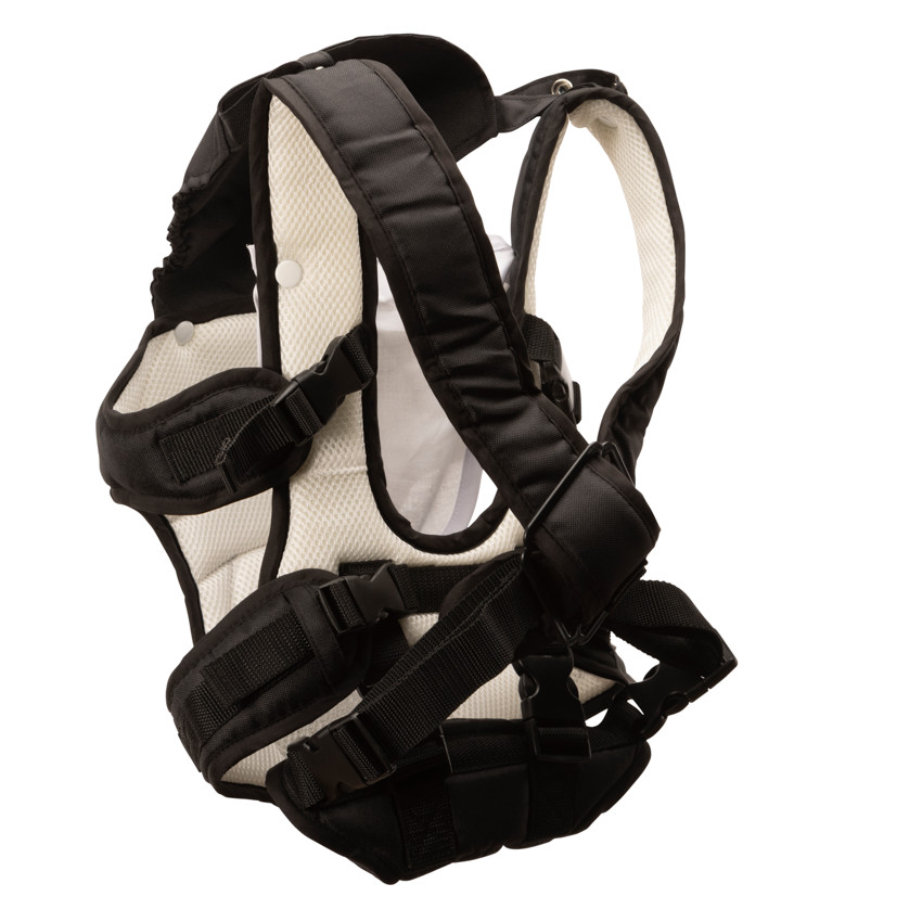 Porte-bébé avec bavoir intégré noir/beige 