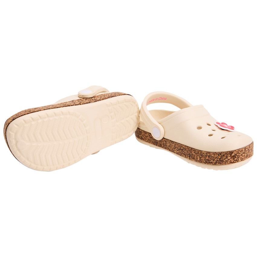 Sabots avec badge fleur et lanière pour bébé fille 