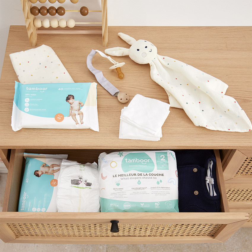 Paquet de 40 lingettes bébé hypoallergéniques - Blanc (Tamboor) - Image 1