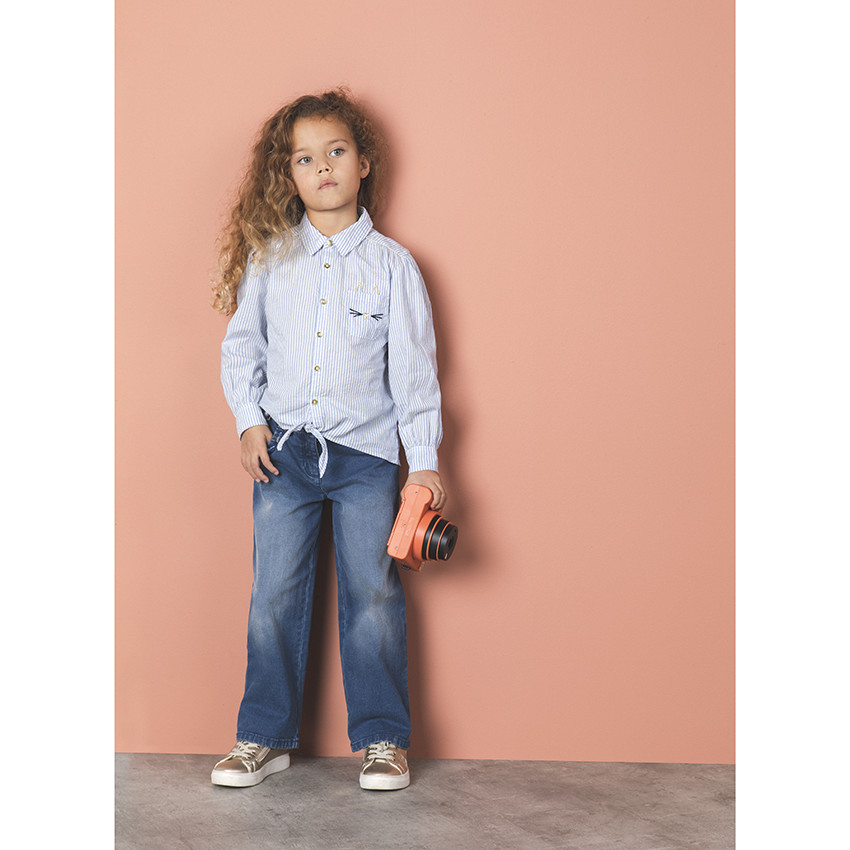 Chemise manches longues à rayures pour enfant fille 