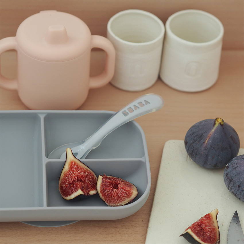Coffret d'apprentissage en silicone avec tasse - Pink Main Coffret d'apprentissage en silicone avec tasse - Pink
