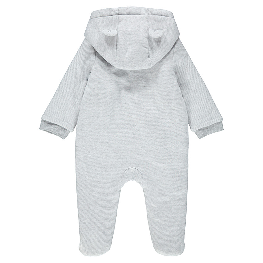 Combi-pilote à capuche en coton avec doublure rayée 