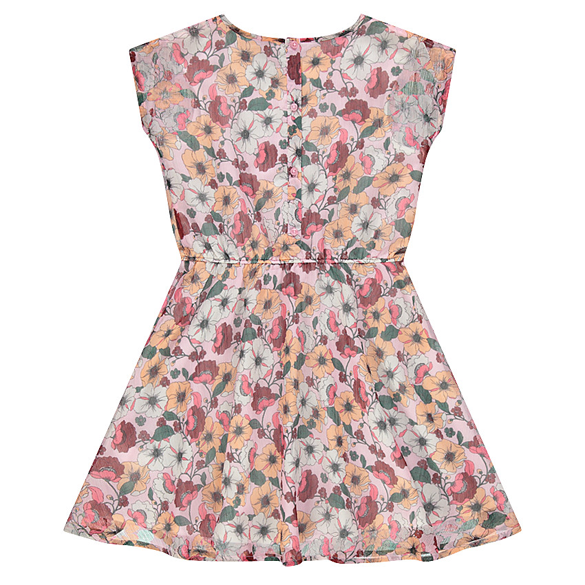 Junior - Robe fleurie en voile armuré 
