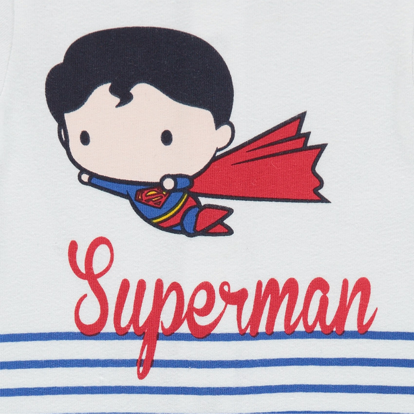 Ensemble en jersey avec tee-shirt print Warner/Chibi Superman et bermuda uni 