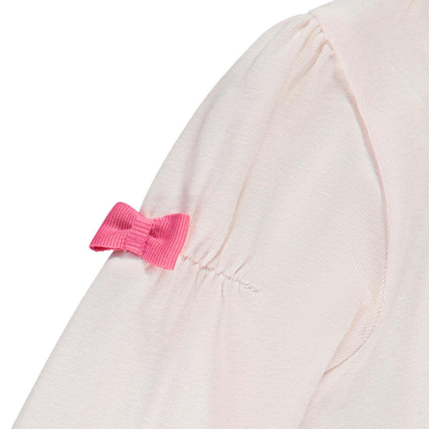 Ensemble salopette courte + t-shirt manches longues pour bébé fille 