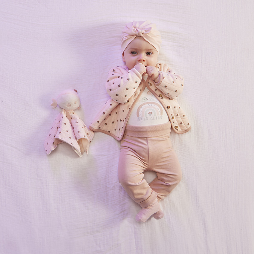 Doudou mouchoir oiseau pour bébé fille 