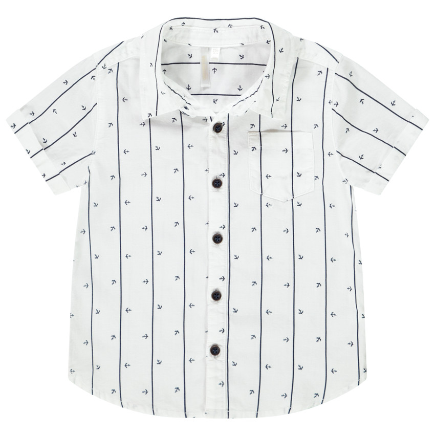 Chemise manches courtes rayée imprimé ancres pour bébé garçon 