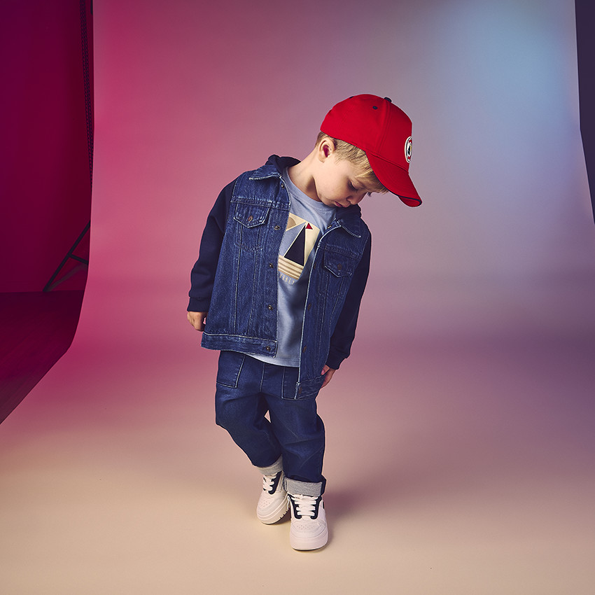 Veste bi-matière à capuche pour bébé garçon 