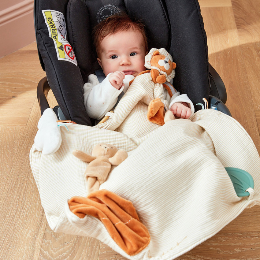 Couverture d'activités en mousseline 50 x 50 cm Babou & Kendi 