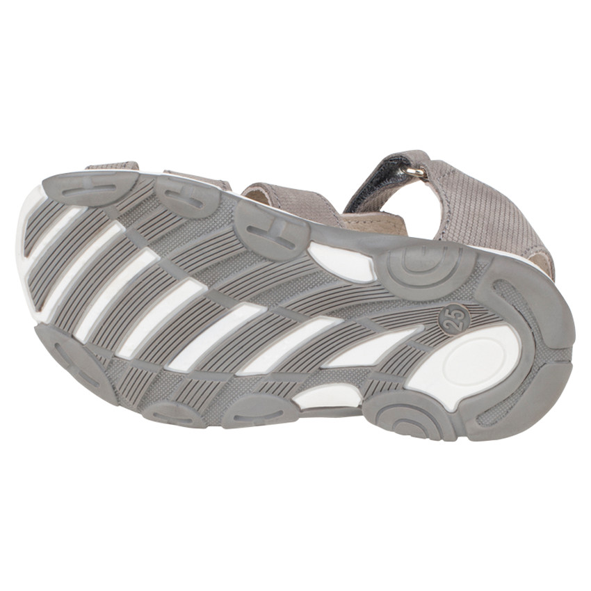 Nu-pieds en cuir avec lanière à scratch 