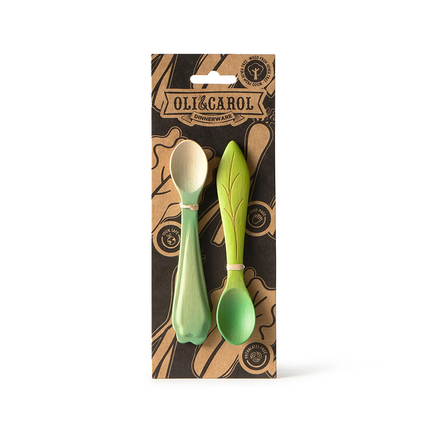 Lot de 2 cuillères Luk le Choux et Kendall la Salade - Vert (Oli & Carol) - Image 2