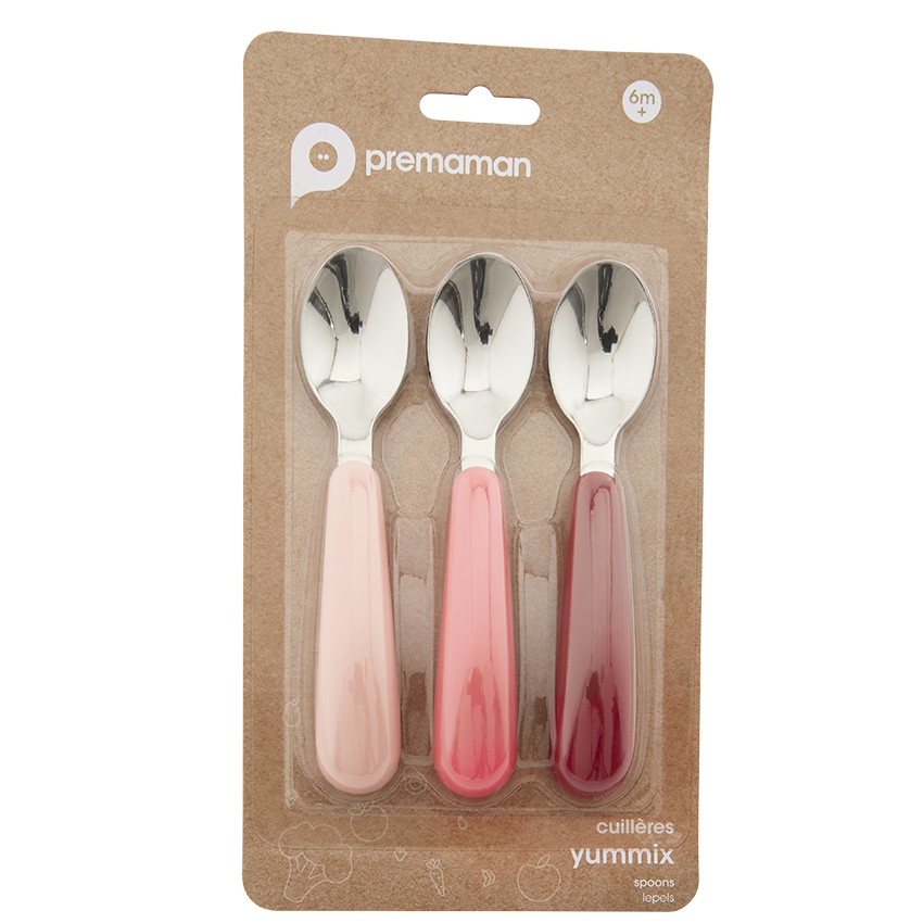 Lot de 3 cuillères en métal Yummix rose 