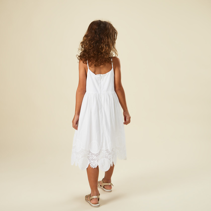 Robe de cérémonie avec broderie anglaise pour fille 