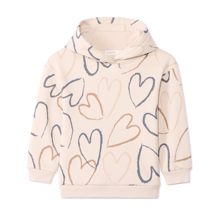 Sweat oversize imprimé à capuche fille 
