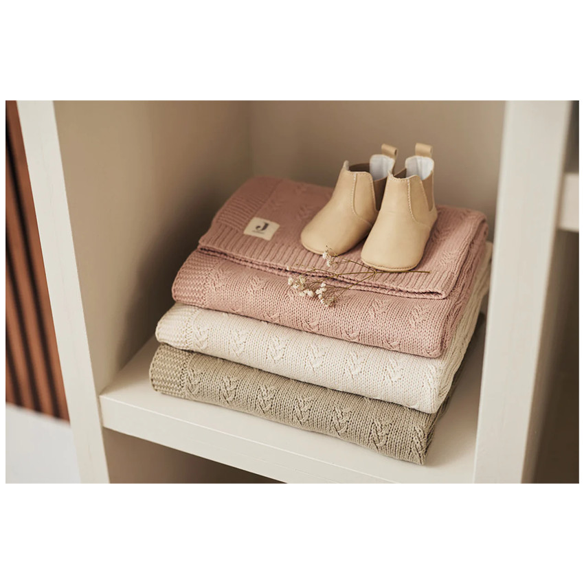 Couverture berceau Grain Knit 75x100 cm - Wild Rose  