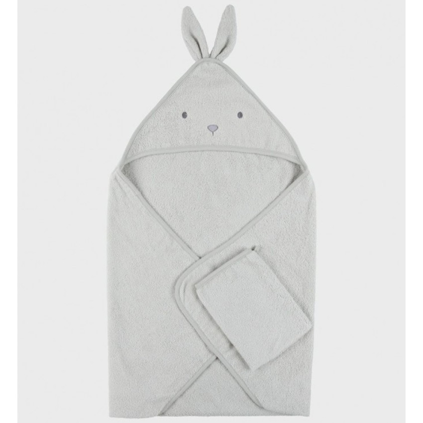 Cape de bain + gant de toilette en éponge 75x75 Verdi 