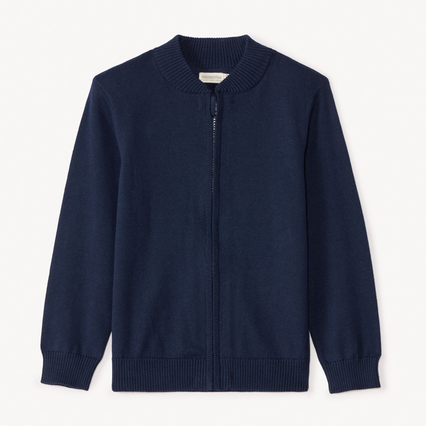 Gilet zippé en tricot uni pour garçon