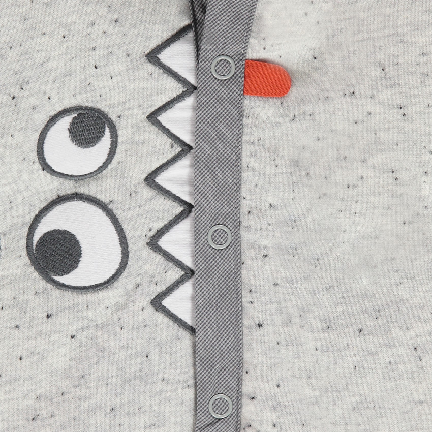 Veste en molleton à capuche avec yeux et dents brodés 