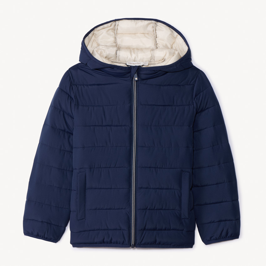 Doudoune fine matelassée à capuche pour garçon 