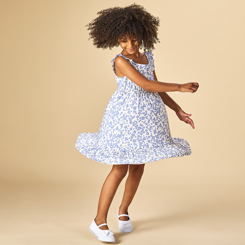 Robe a bretelles volantees et imprime fleuri pour fille Orchestra