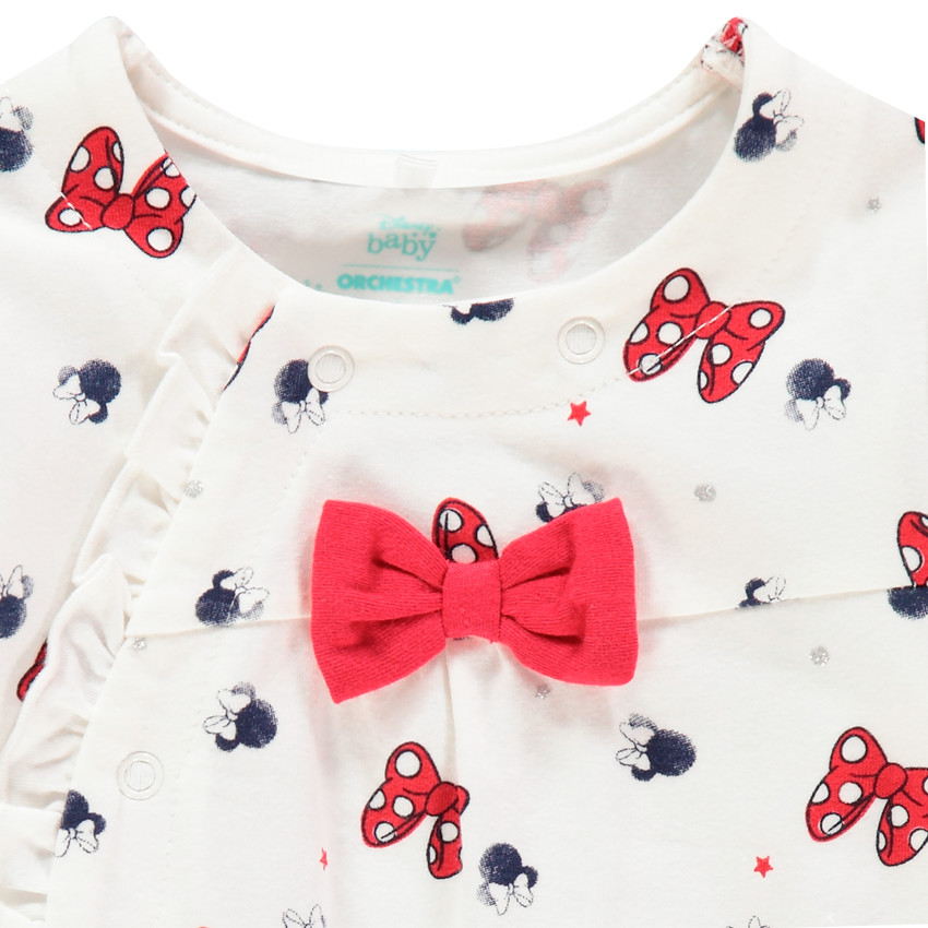 Dors-bien en jersey imprimé noeuds Minnie Disney pour bébé fille 