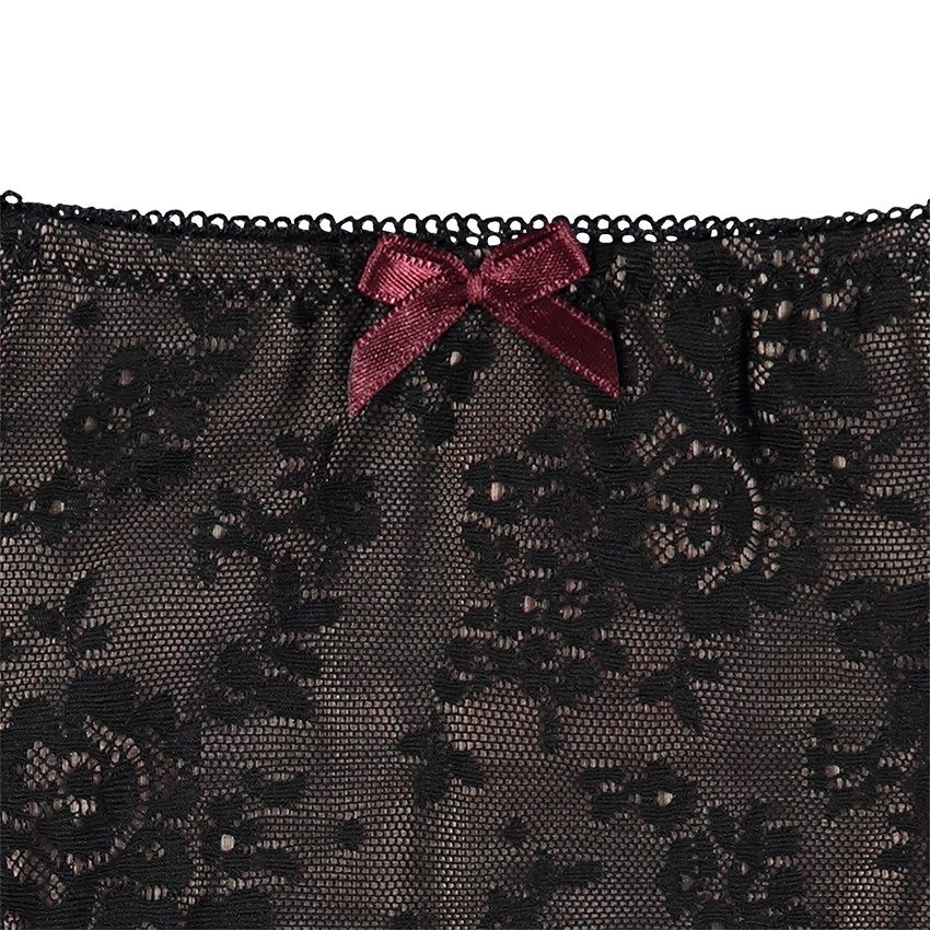 Culotte de grossesse en dentelle avec noeud satiné 