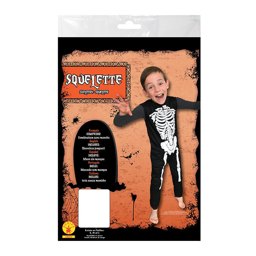 Déguisement Squelette Taille S - Noir 