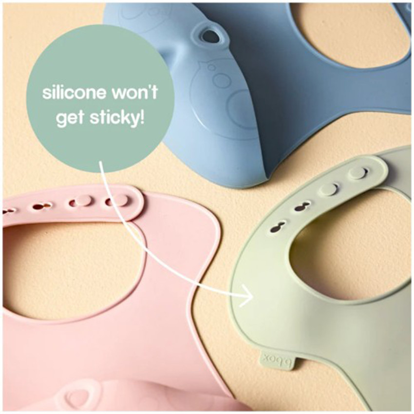 Bavoir silicone de voyage Roll Up Vert Sauge 4m+ 