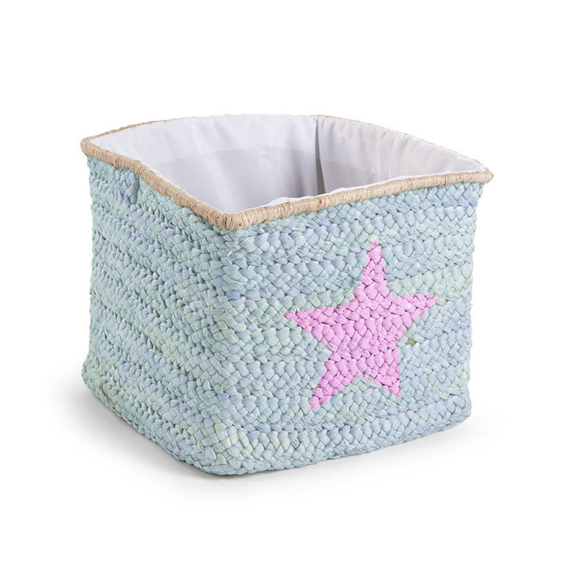 Panier de rangement tressé 30 x 33 x 33 cm - Mint Star & Cloud  