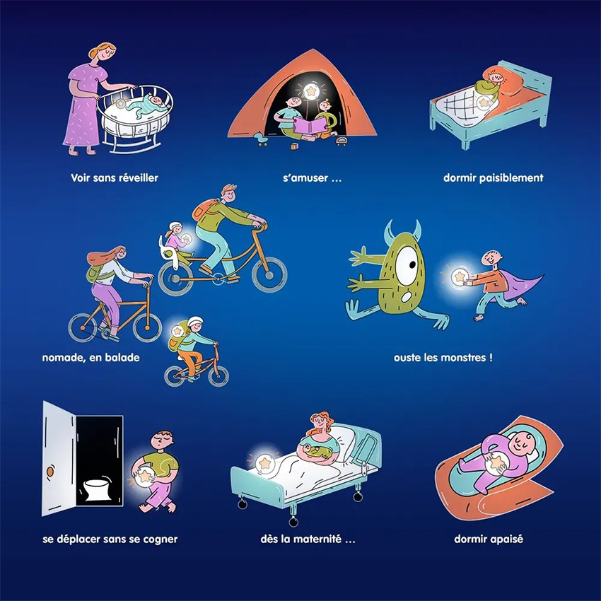 Veilleuse Little Moon rechargeable Beige 