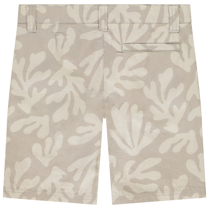Bermuda fantaisie en toile imprimée feuillages pour garçon  