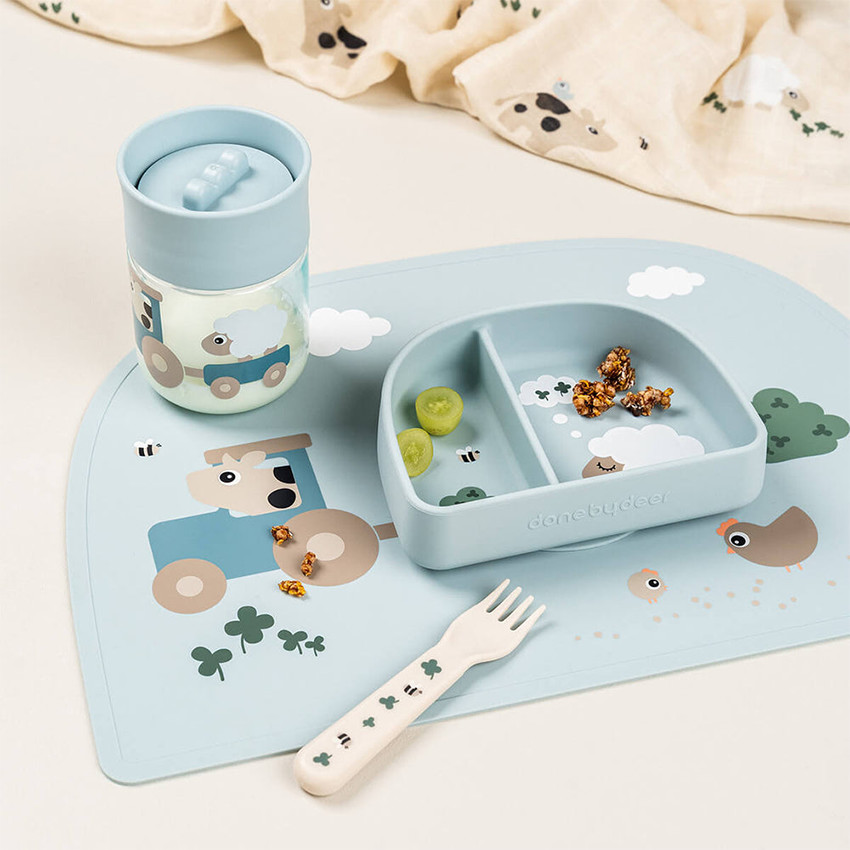 Gobelet d'apprentissage bord 360° Tiny Farm Bleu 