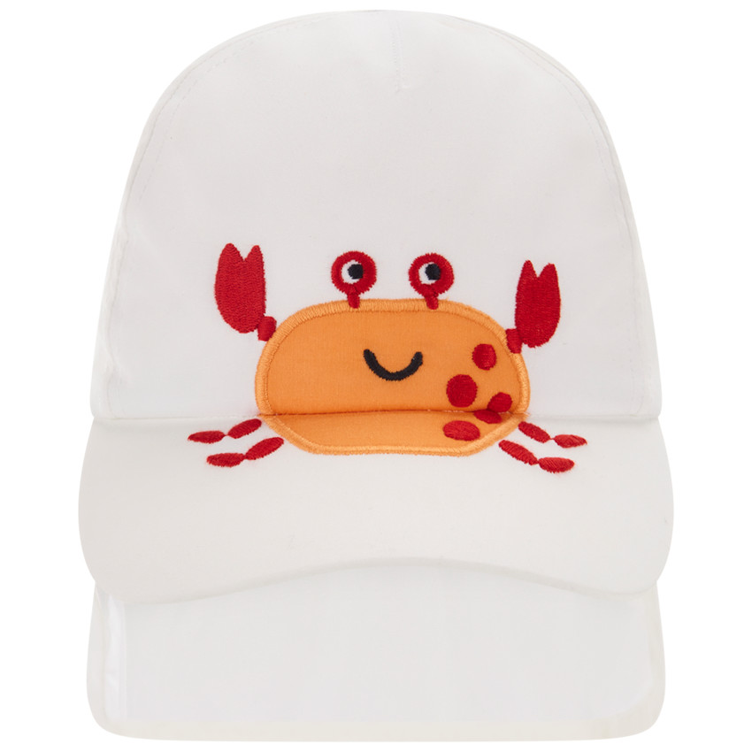 Casquette protège-nuque avec patch brodé crabe pour bébé garçon 