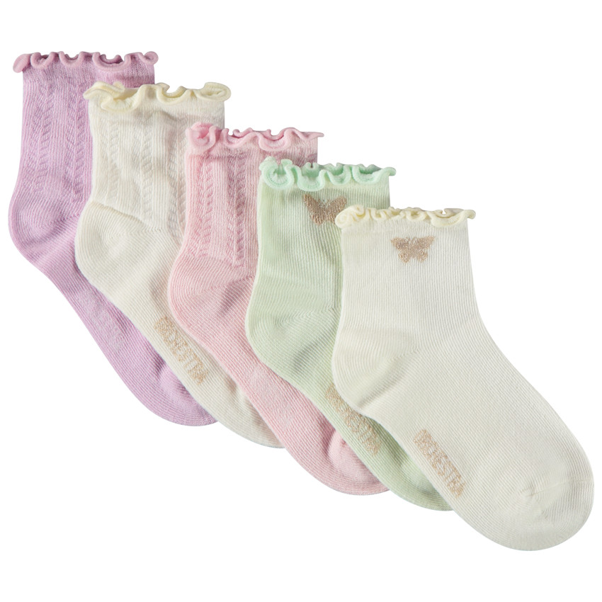 Lot de 5 paires de chaussettes fantaisie pour fille 