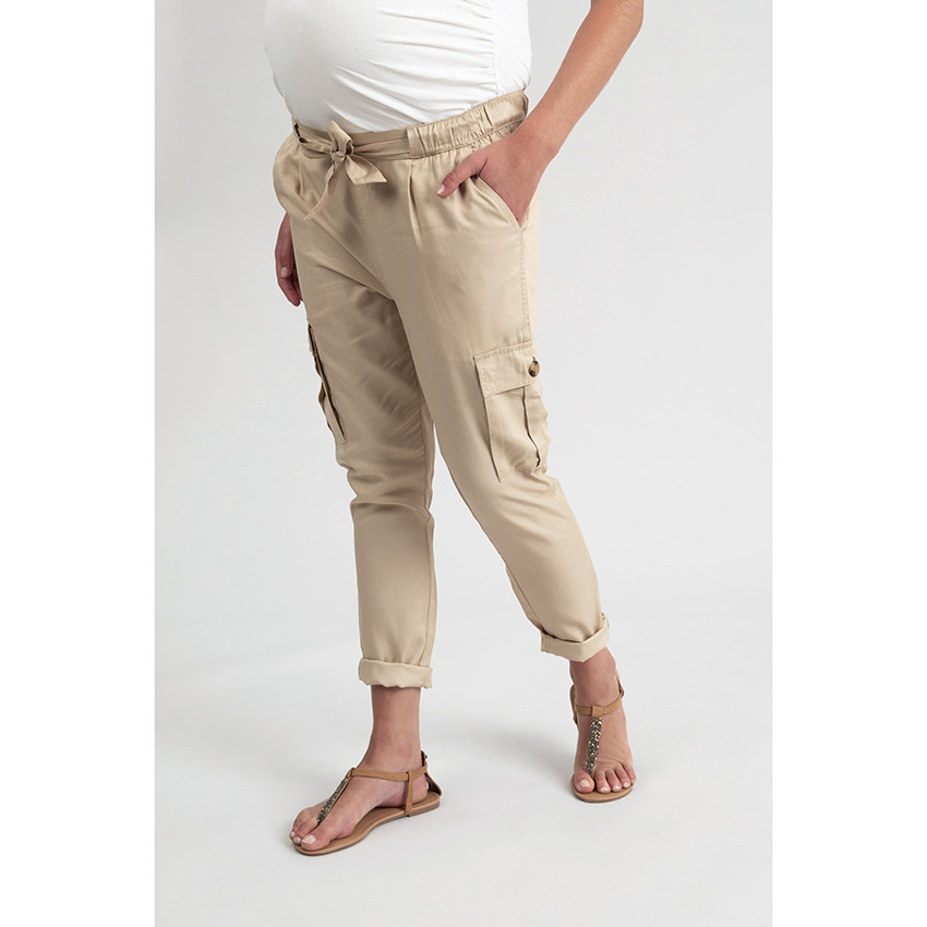 Pantalon de grossesse fluie uni à poches