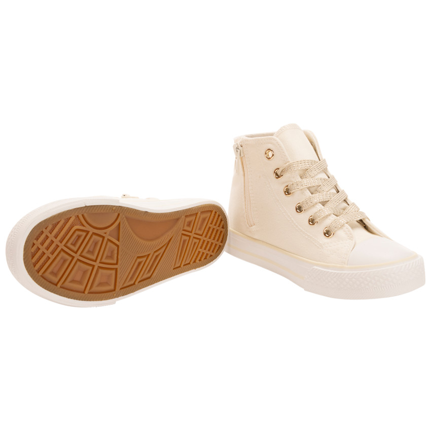 Baskets montantes en toile avec zip pour fille 