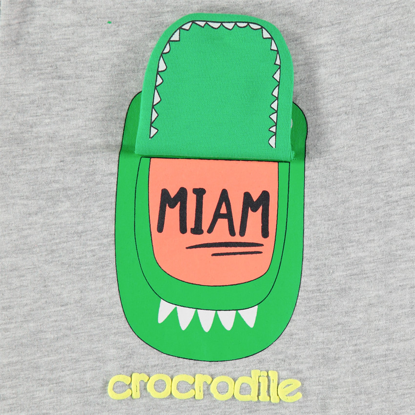 T-shirt manches courtes en coton à animal printé 