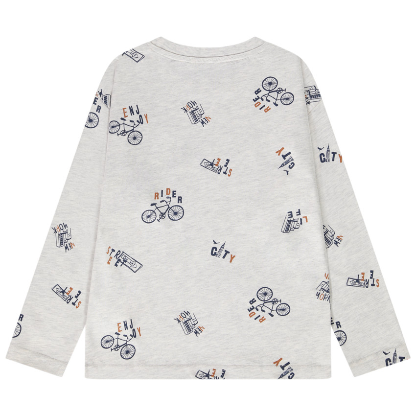 T-shirt manches longues oversize imprimé fantaisie pour garçon 