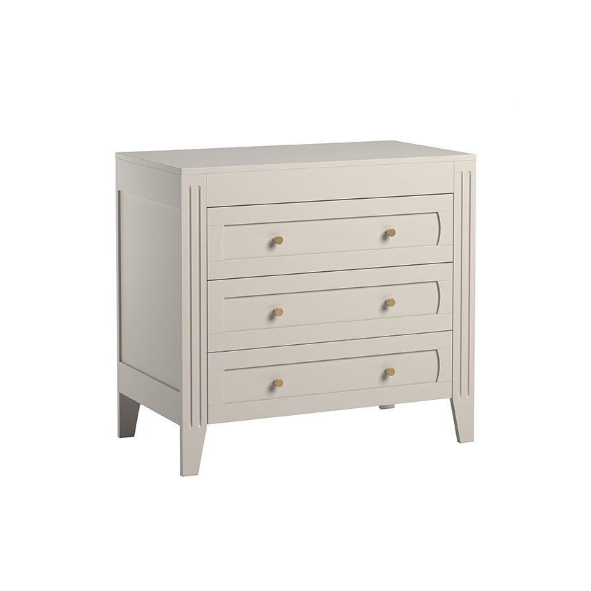 Commode 3 tiroirs Milenne sable-beige  