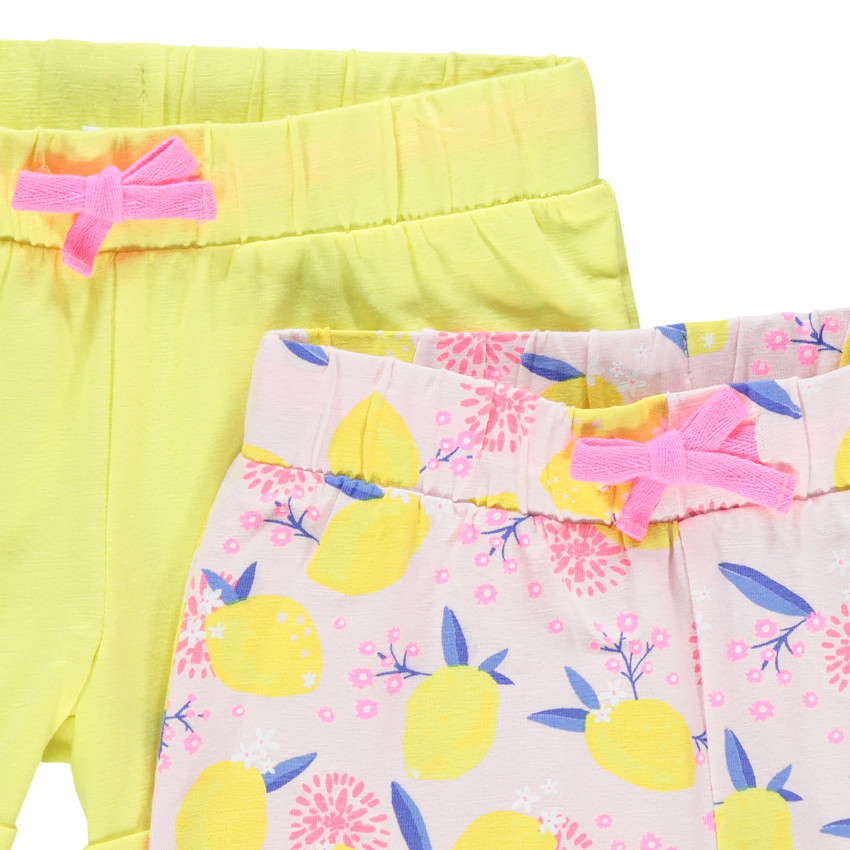 Lot de 4 shorts en coton unis et imprimés pour bébé fille 