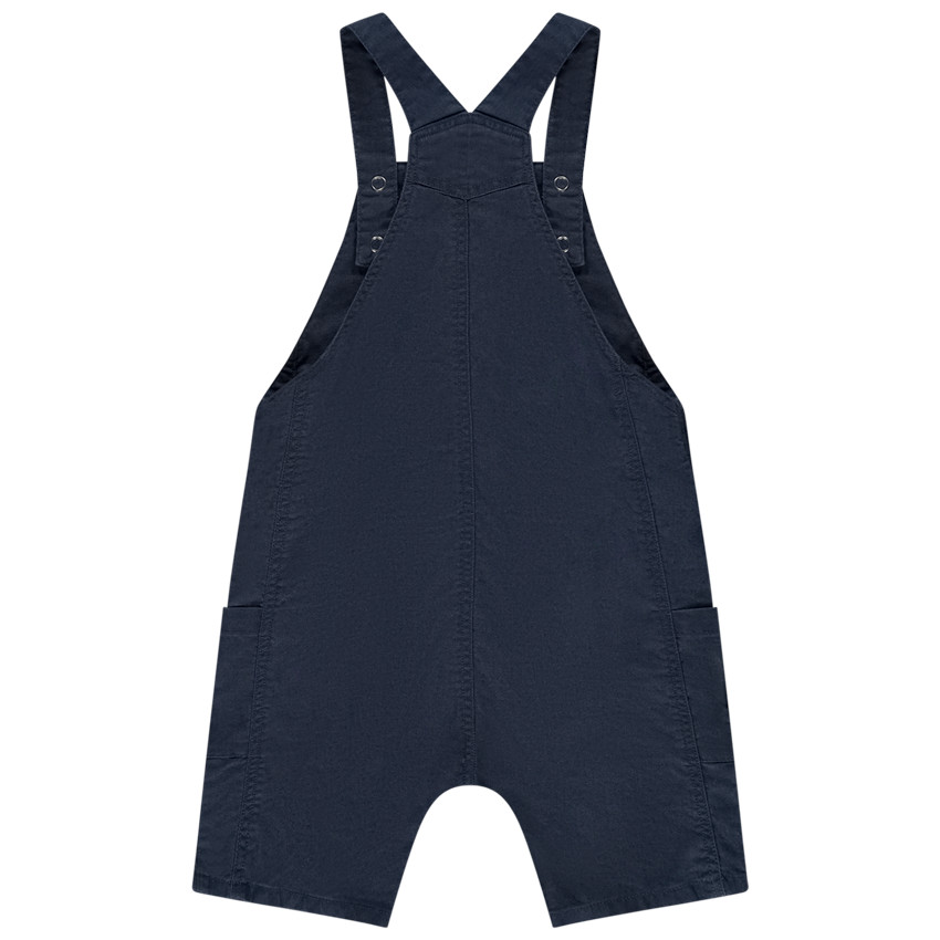 Salopette courte en toile unie pour bébé garçon 