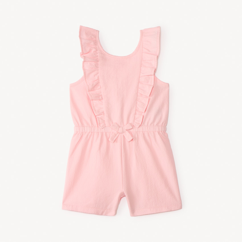 Combinaison courte effet gaufré pour bébé fille
