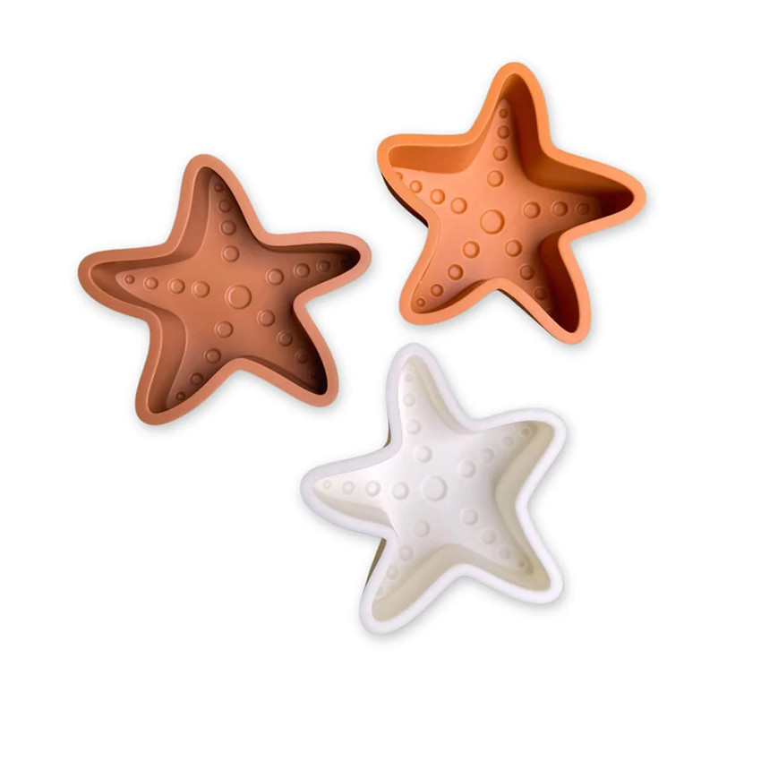Set de plage seau + pelle + 3 moules - Étoile de mer 