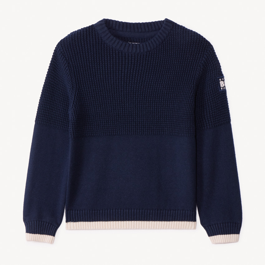 Pull en tricot fantaisie uni pour garçon 