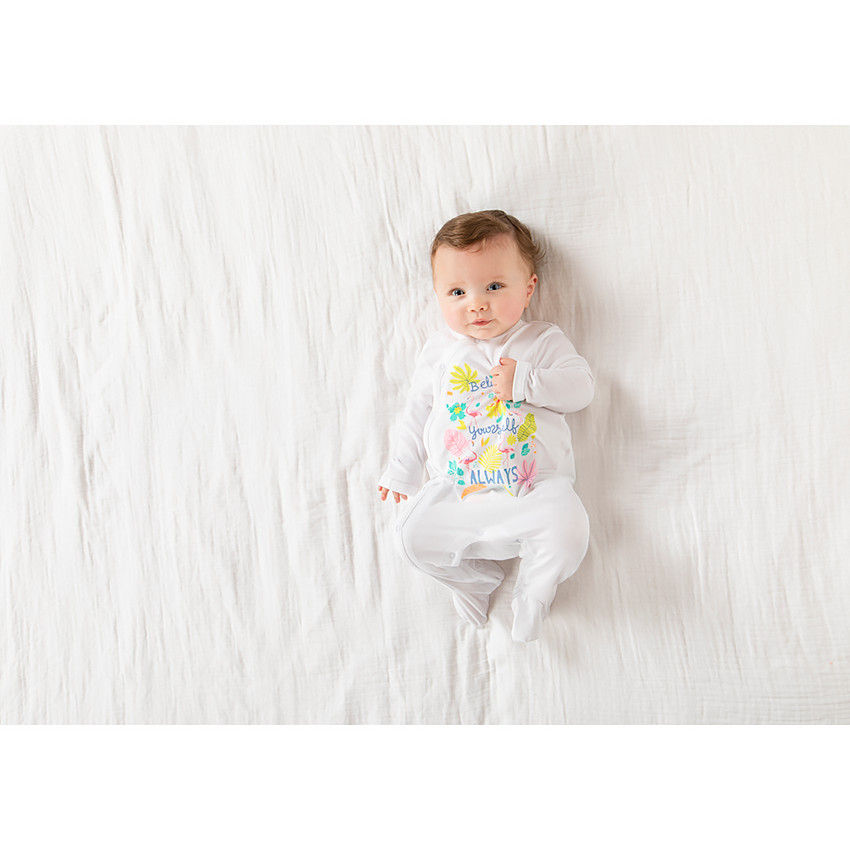 Lot de 3 dors-bien à manches longues imprimé flamants roses pour bébé fille 