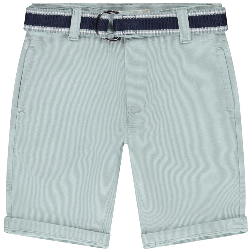 Bermuda ceinturé en toile effet armuré pour garçon